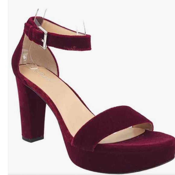 Wine velvet heels - Picture 4 of 5